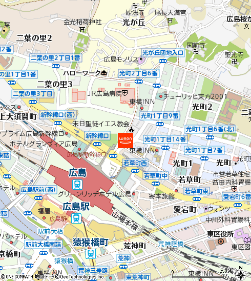 すし亭　光町店付近の地図